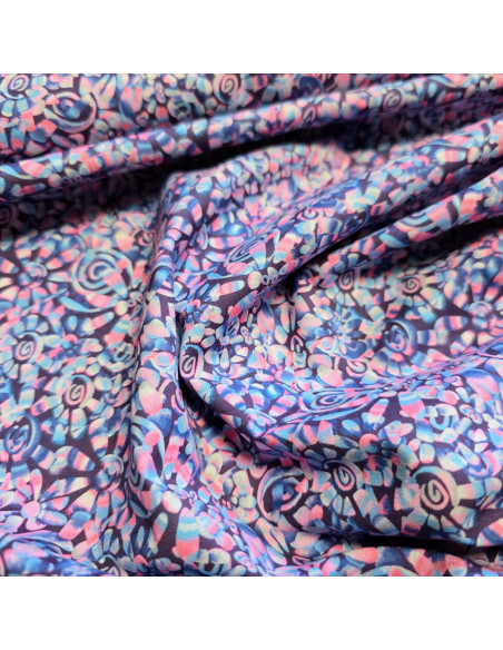 Tissu, Popeline de Coton Esprit Batik, Multicolore, Laize 150 cm, 100% Coton 83g/m²