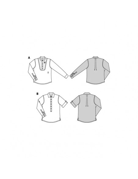 Patron Burda 5895 - Chemise du 46 au 56