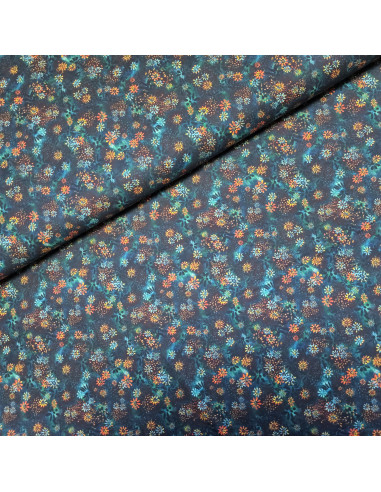 Tissu, Popeline de Coton Esprit Batik, Multicolore, Laize 150 cm, 100% Coton 83g/m²