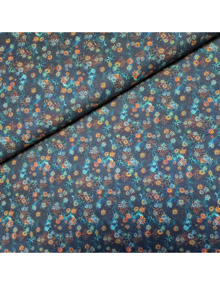 Tissu, Popeline de Coton Esprit Batik, Multicolore, Laize 150 cm, 100% Coton 83g/m²