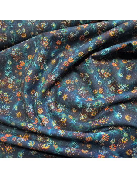 Tissu, Popeline de Coton Esprit Batik, Multicolore, Laize 150 cm, 100% Coton 83g/m²