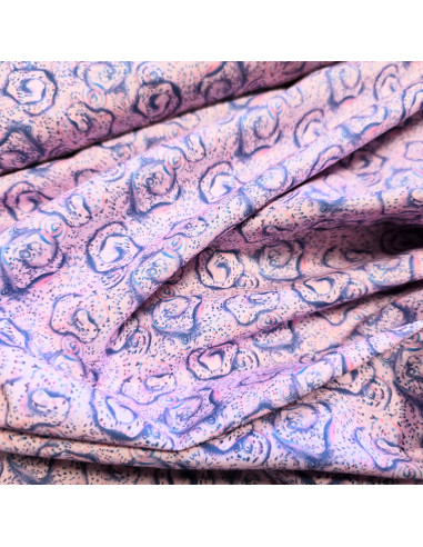 Tissu, Popeline de Coton Impression Digitale Esprit Batik, Multicolore, Laize 150 cm, 100% Coton 83g/m²