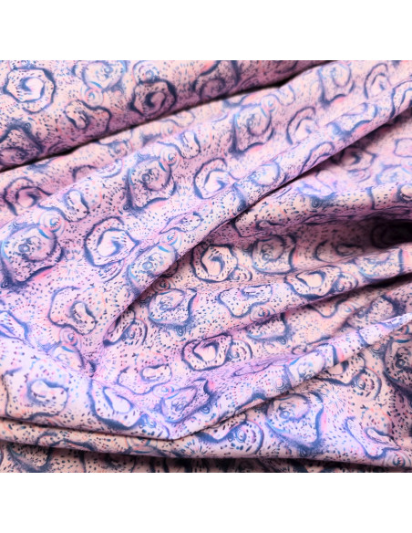 Popeline de coton "voile", impression digitale esprit batik, 62800
