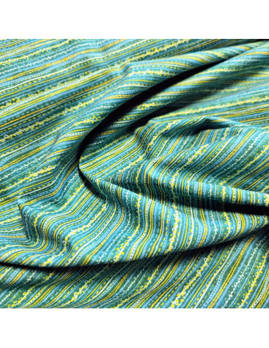 Tissu, Popeline de Coton Esprit Batik, Imprimé Multicolore, Laize 150 cm, 100% Coton 83g/m²