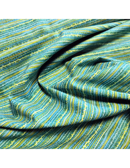 Tissu, Popeline de Coton Esprit Batik, Imprimé Multicolore, Laize 150 cm, 100% Coton 83g/m²