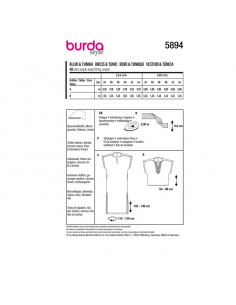 Patron Burda 5894 - Longue robe du 34 au 44 2