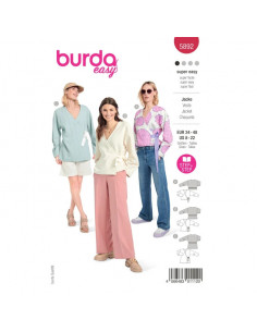 Patron Burda 5892 - Vestes cache-cœur du 34 au 48