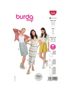 Patron Burda 5888 - Jupe droite avec fente latérale du 34 au 48