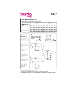 Patron Burda 5887 - Blouse en diverses longueurs du 34 au 48 2