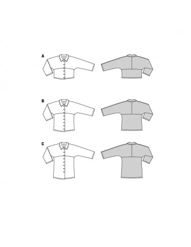 Patron Burda 5887 - Blouse en diverses longueurs du 34 au 48