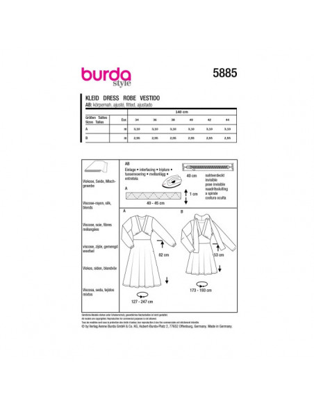 Patron Burda 5885-Robe