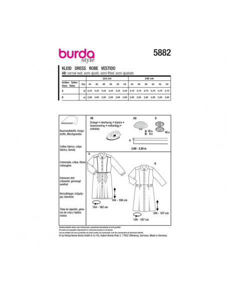 Patron Burda 5882-Robe
