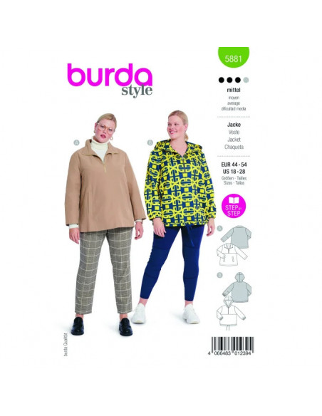 Patron Burda 5881-Veste