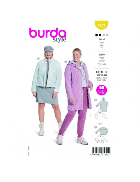 Patron Burda 5877-Veste
