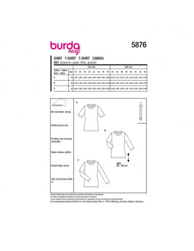 Patron Burda 5876-T-shirt