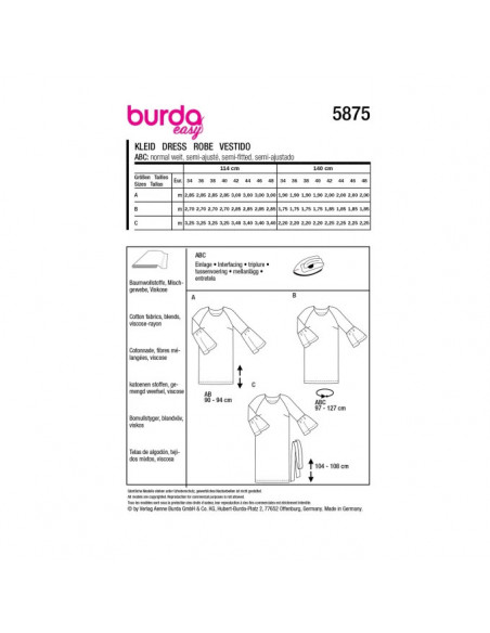Patron Burda 5875-Robe