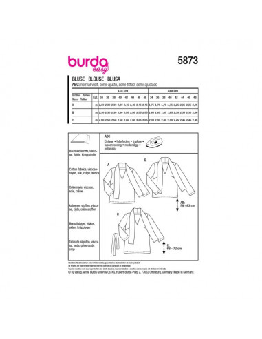 Patron Burda 5873-Blouse