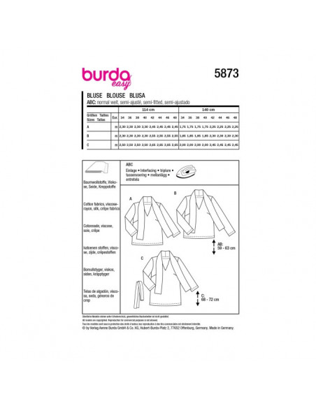 Patron Burda 5873-Blouse