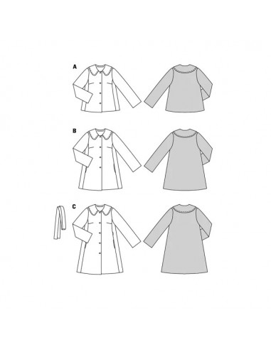 Patron Burda 5872-Manteau