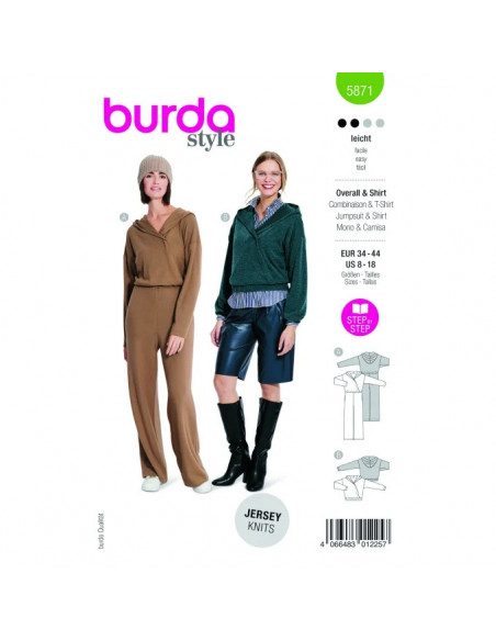 Patron Burda 5871-Combinaison & T-shirt