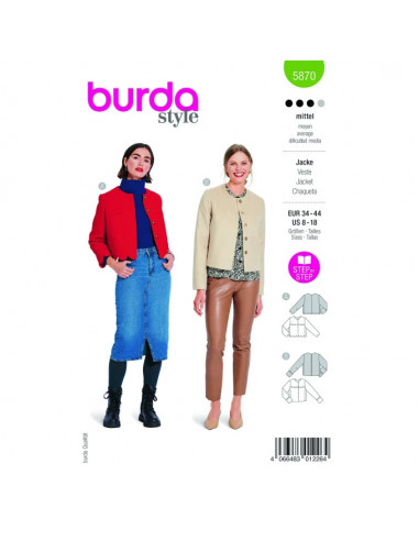 Patron Burda 5870-Veste