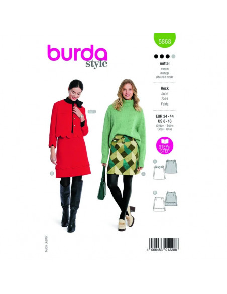Patron Burda 5868-Jupe