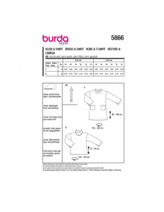 Patron Burda 5866-Robe & tee-shirt 2