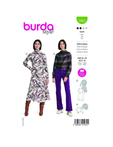 Patron Burda 5863-Robe & blouse