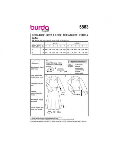 Patron Burda 5863-Robe & blouse