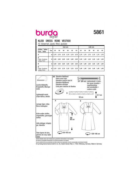 Patron Burda 5861-Robe