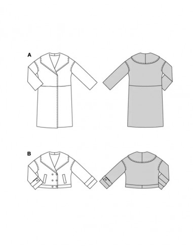 Patron Burda 5860-Veste & manteau