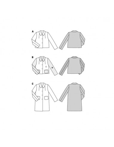 Patron Burda 5855-Veste & manteau