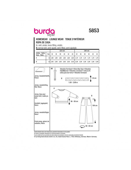 Patron Burda 5853-Homewear
