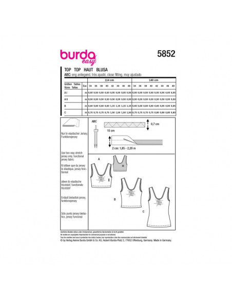 Patron Burda 5852-Top