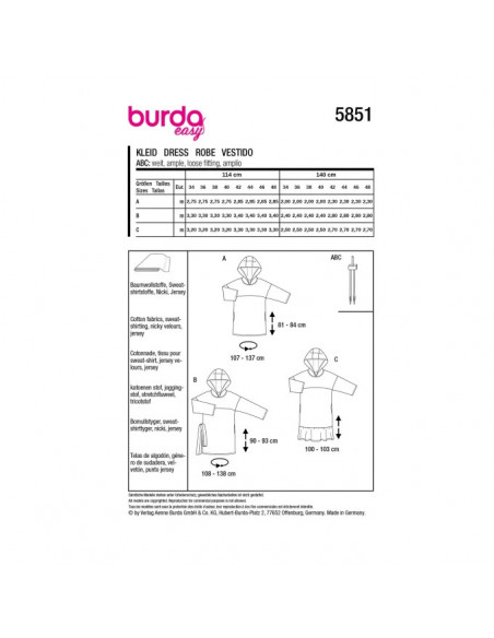 Patron Burda 5851-Robe