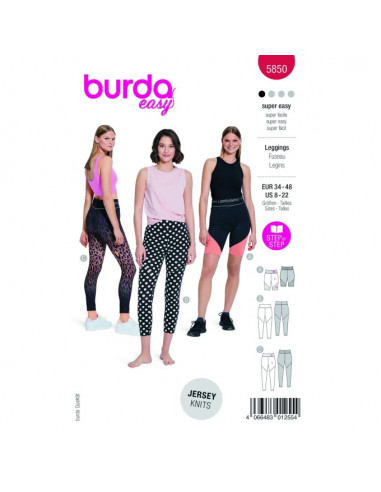 Patron Burda 5850-Leggings