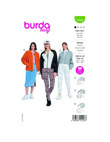 Patron Burda 5848-Blouson