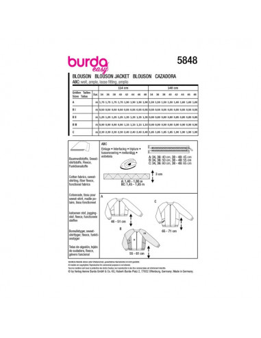 Patron Burda 5848-Blouson