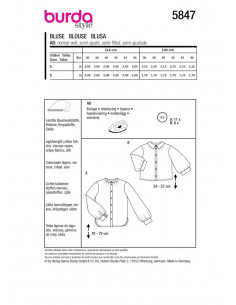 Patron Burda 5847 - Chemisiers du 36 au 46 FR 2
