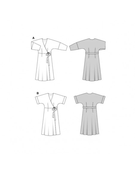 Patron Burda 5844 - Robe portefeuille du 36 au 48 FR