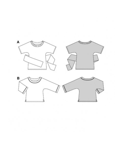 Patron Burda 5843 - T shirts col rond du 36 au 46 FR