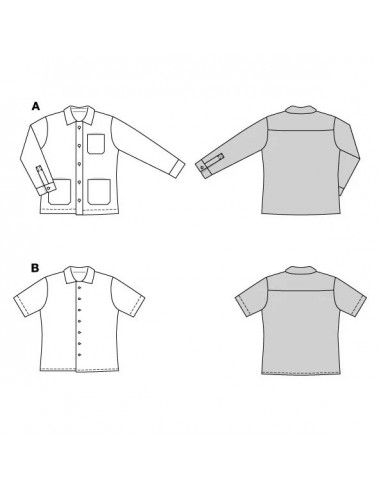 Patron Burda 5842 - Chemises pour hommes du 48 au 58 FR