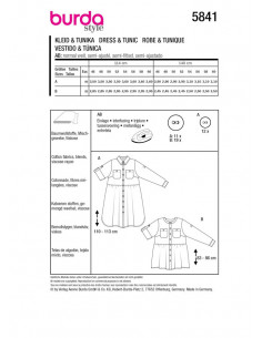 Patron Burda 5841 - Robe printanniere du 46 au 60 FR 2