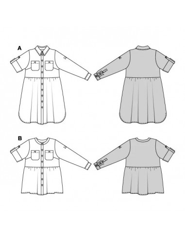 Patron Burda 5841 - Robe printanniere du 46 au 60 FR
