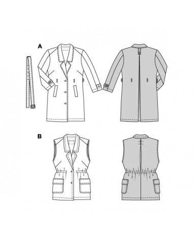 Patron Burda 5840 - Trench coat du 46 au 60 FR
