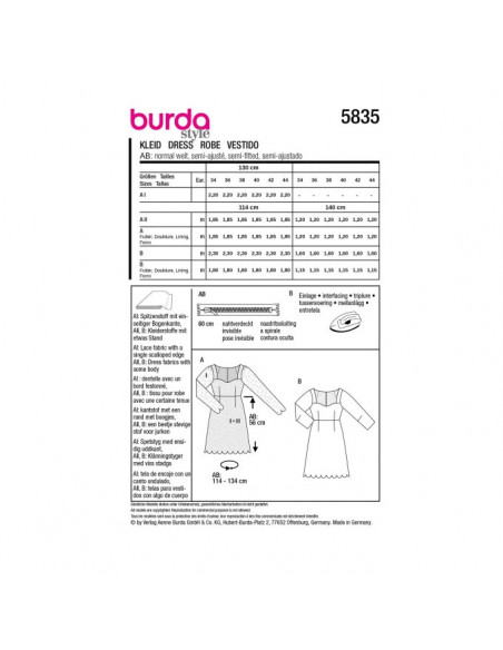 Patron Burda 5835-Robe