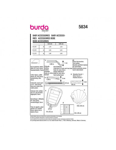 Patron Burda 5834-Accessoires bébé