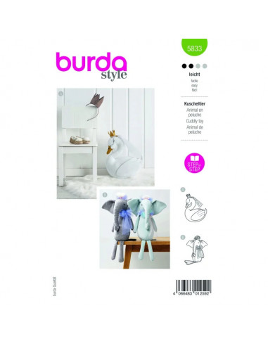 Patron Burda 5833-Animaux en peluche