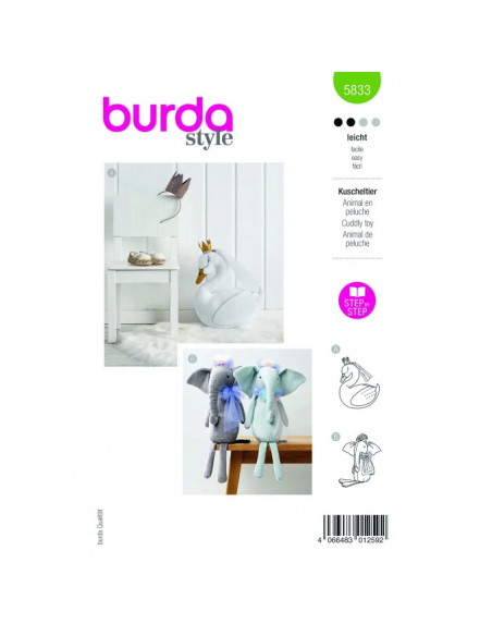 Patron Burda 5833-Animaux en peluche