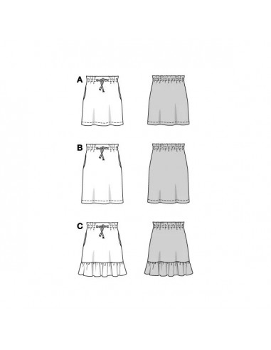 Patron Burda 5832 - Jupe simple du 34 au 48 FR